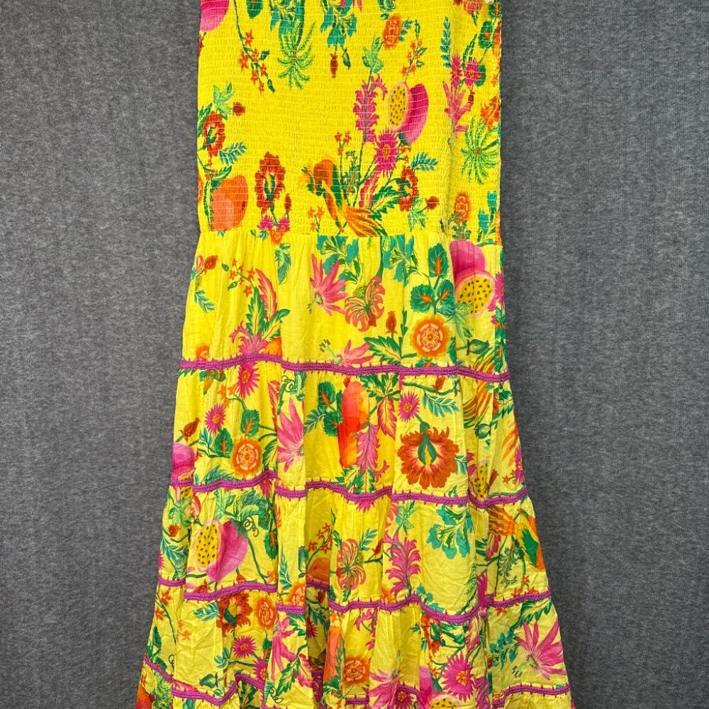 *NEW* FARM RIO Yellow Fruit Halter Maxi Dress - Picture 5 of 5